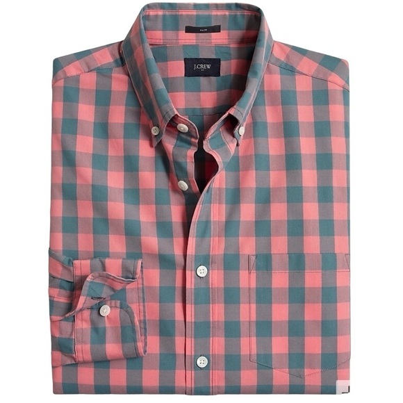 J.CREW Slim Washed Button Down Shirt Men’s Size Medium Red & Faded Blue - Picture 1 of 11